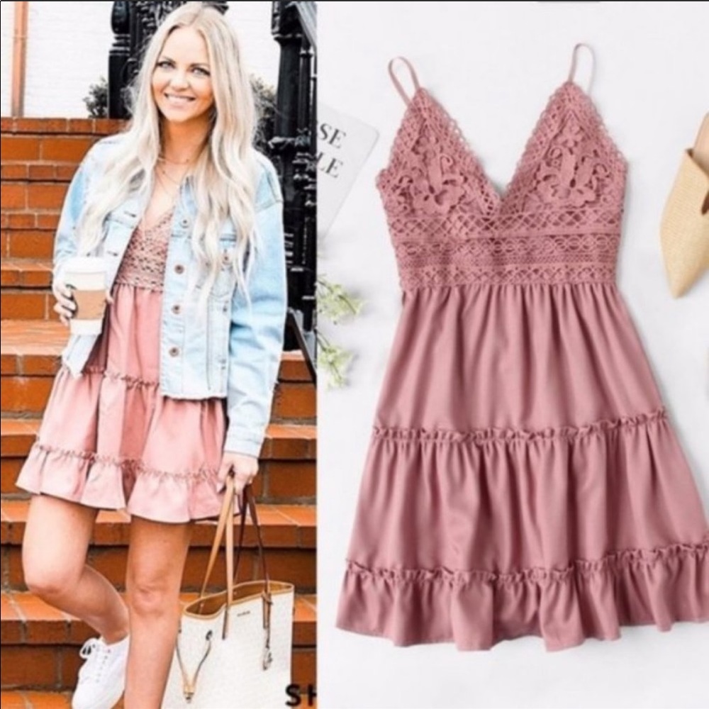 Romantic Ruffled Bow-Tie Back Dress - Picture 2 of 4